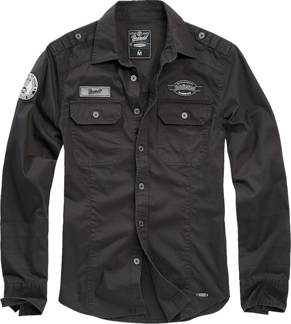 Brandit Luis Vintage Camicia nero 4XL Figura 1
