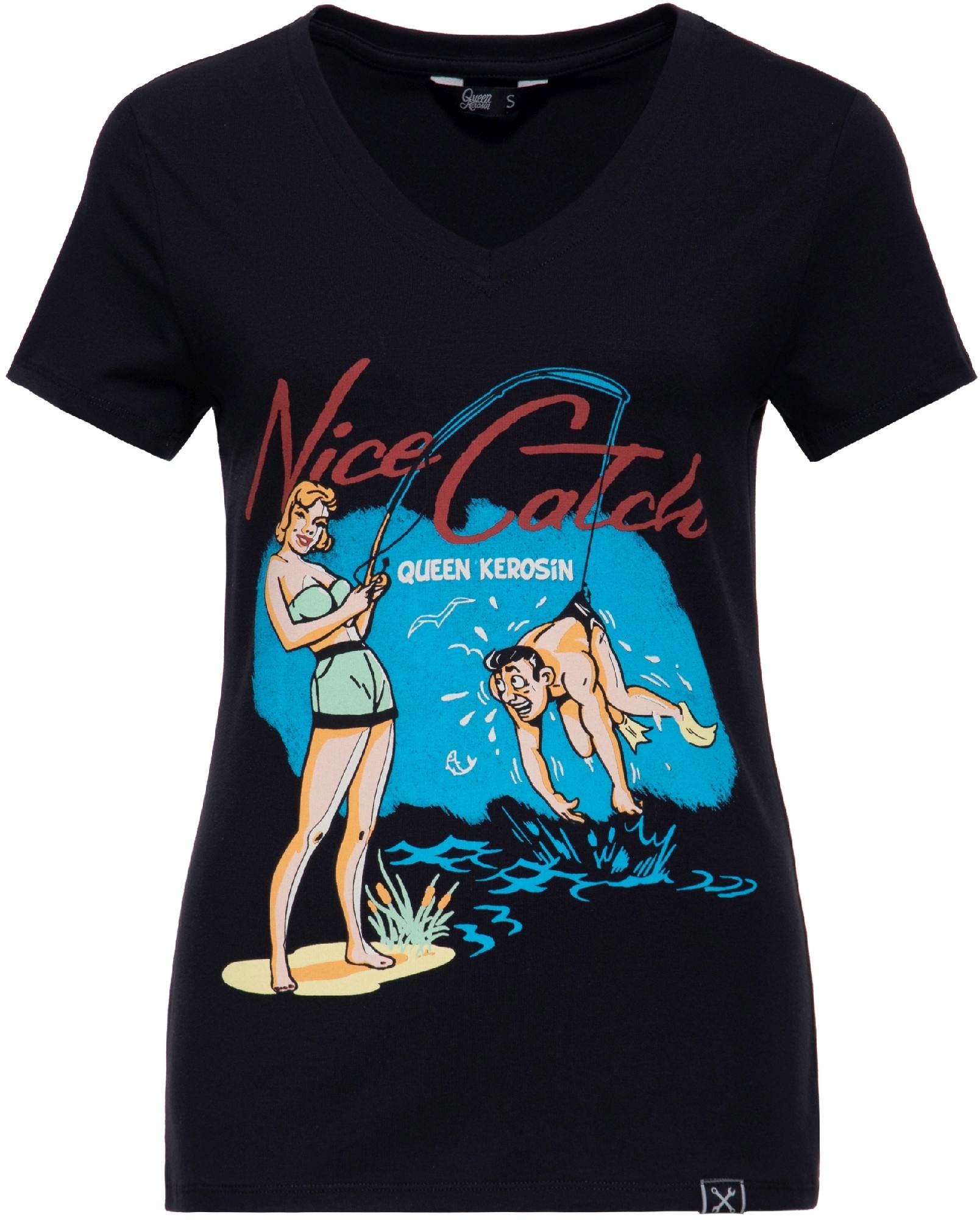 Queen Kerosin Nice Catch T-shirt das senhoras Artigo principal Figura 1