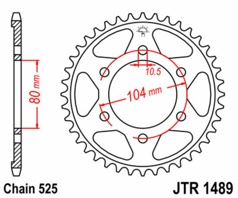 JT链轮 标准钢表冠 1489 - 525 图1