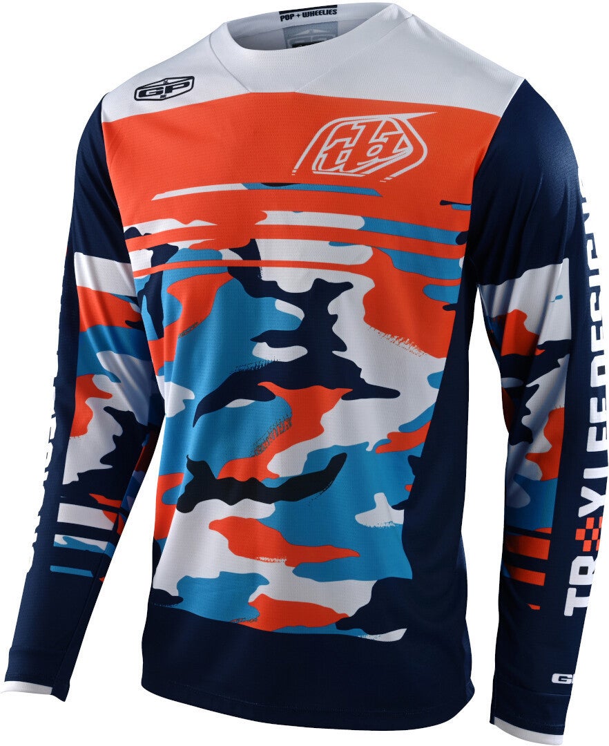 Troy Lee Designs GP Formula Camo Jugend Motocross Jersey dunkelblau/hellblau/weiß M Abbildung 1