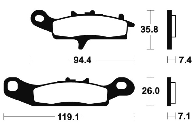TECNIUM Bromsbelägg Quad sintrad metall - 01624798 Figur 1