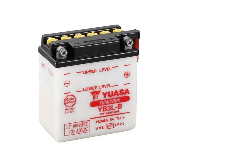 YUASA YUASA konventionellt YUASA-batteri utan syrapaket - YB3L-B Batteri utan syrapaket Figur 2