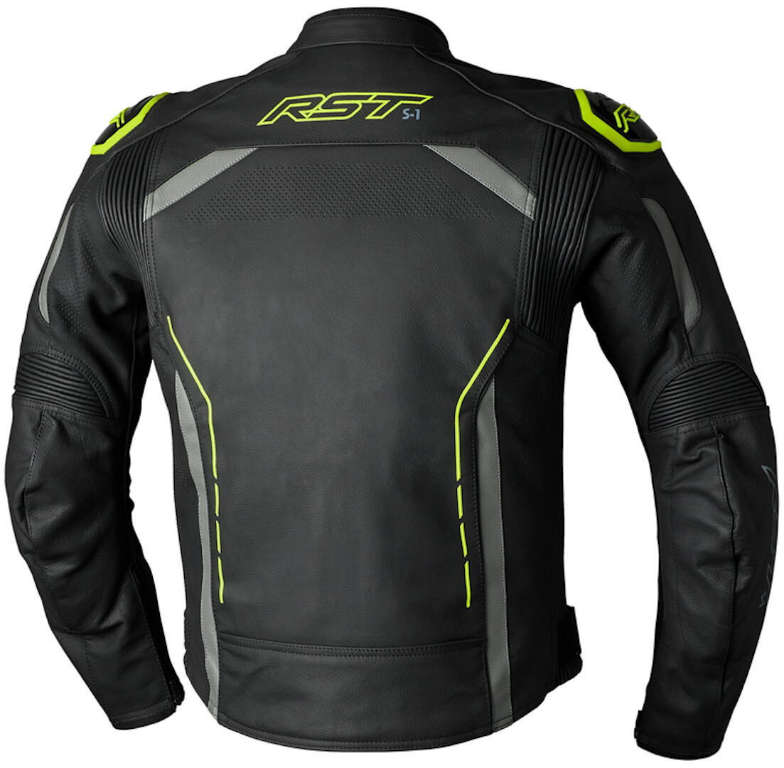 RST S1 Giacca in pelle moto nero/giallo 42 Figura 2