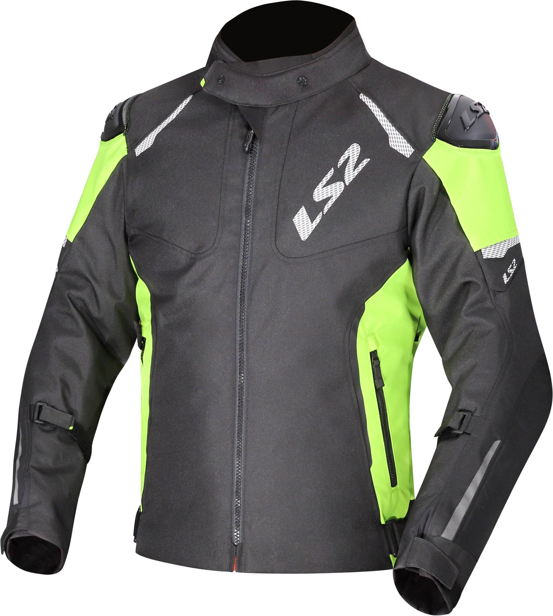 LS2 Zoom waterproof Motorcycle Textile Jacket black/yellow 5XL Figure 1