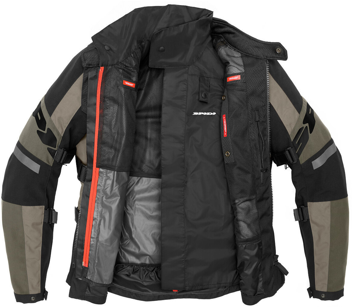 Spidi 4 Season Evo H2Out Motorcycle Textile Jacket black/olive M Figure 6