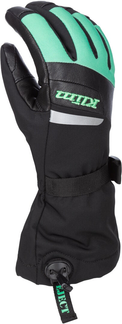 Klim Radiate Gauntlet Luvas Snowmobile para Senhoras preto/menta 2XL Figura 1