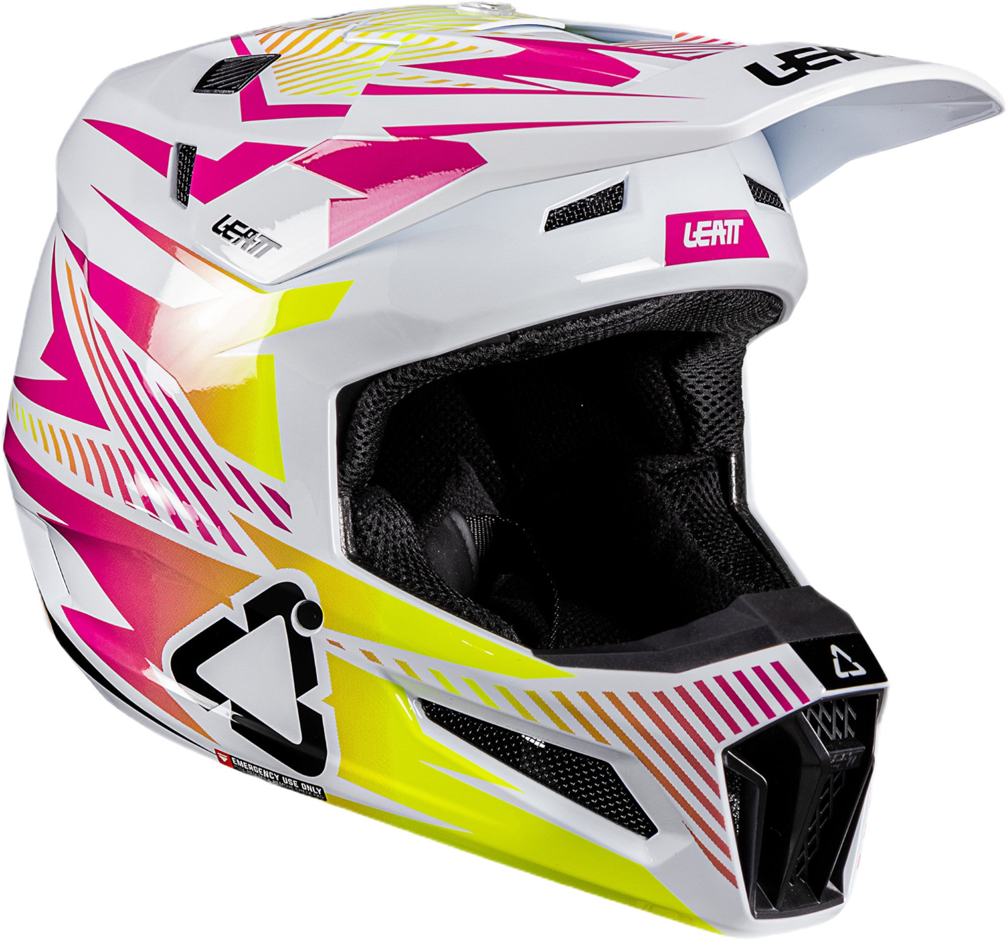 Leatt 3.5 V26 Capacete de motocross com óculos de proteção branco/rosa/amarelo XXL (63/64) Figura 2