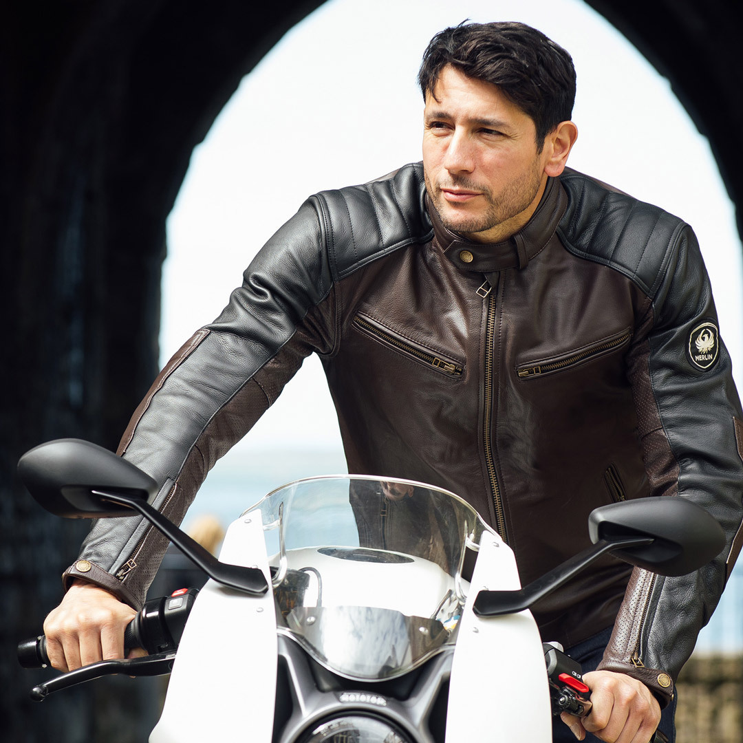Merlin Chase II D3O Motorcycle Leather Jacket black/brown 44 Figure 6