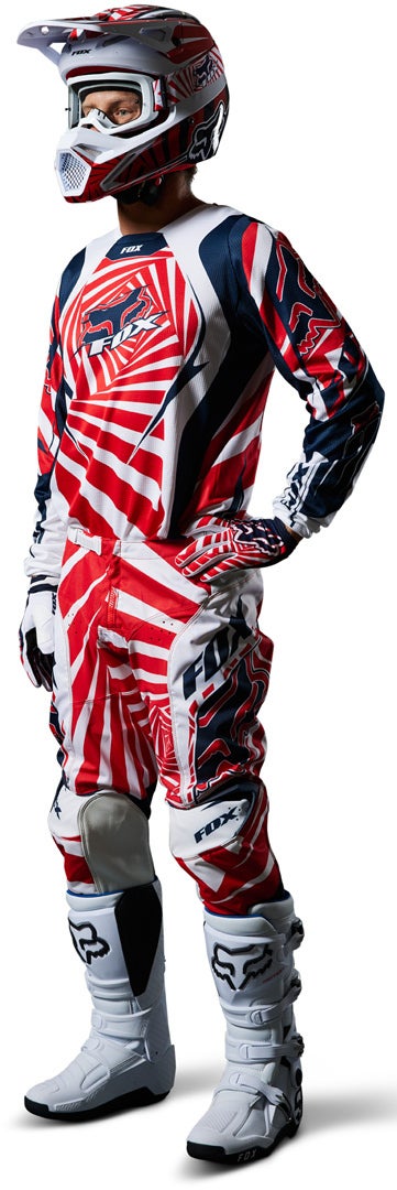 FOX 180 Goat Motocross Pants blue/red 36 Figure 5