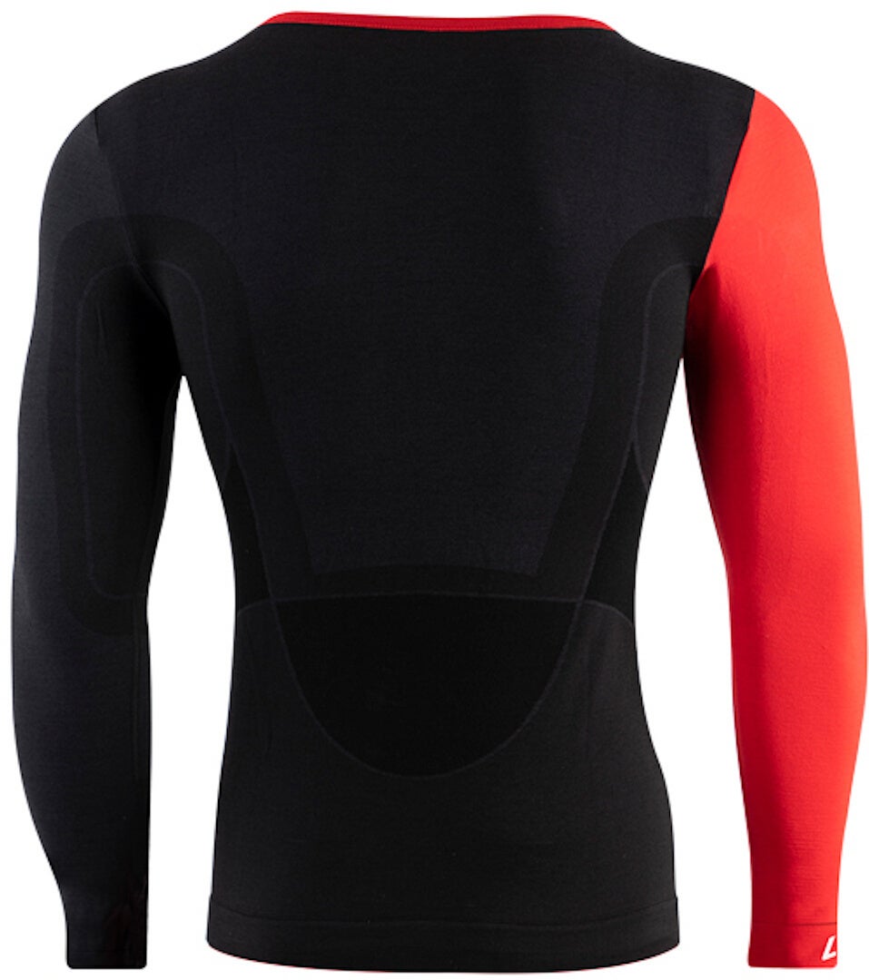 Lenz 6.0 Merino Crew Neck Functioneel Overhemd Zwart/Rood L Figuur 2