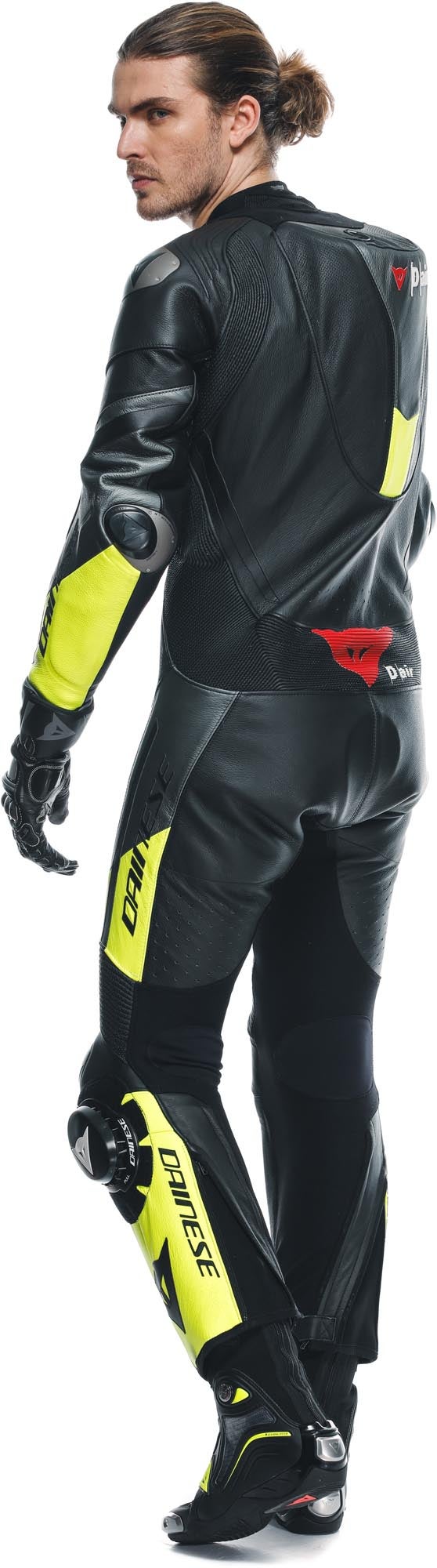 Dainese Misano 3 D-Air Airbag 2.0 perforated One Piece Motorcycle Leather Suit black/grey/yellow 56 Figure 6