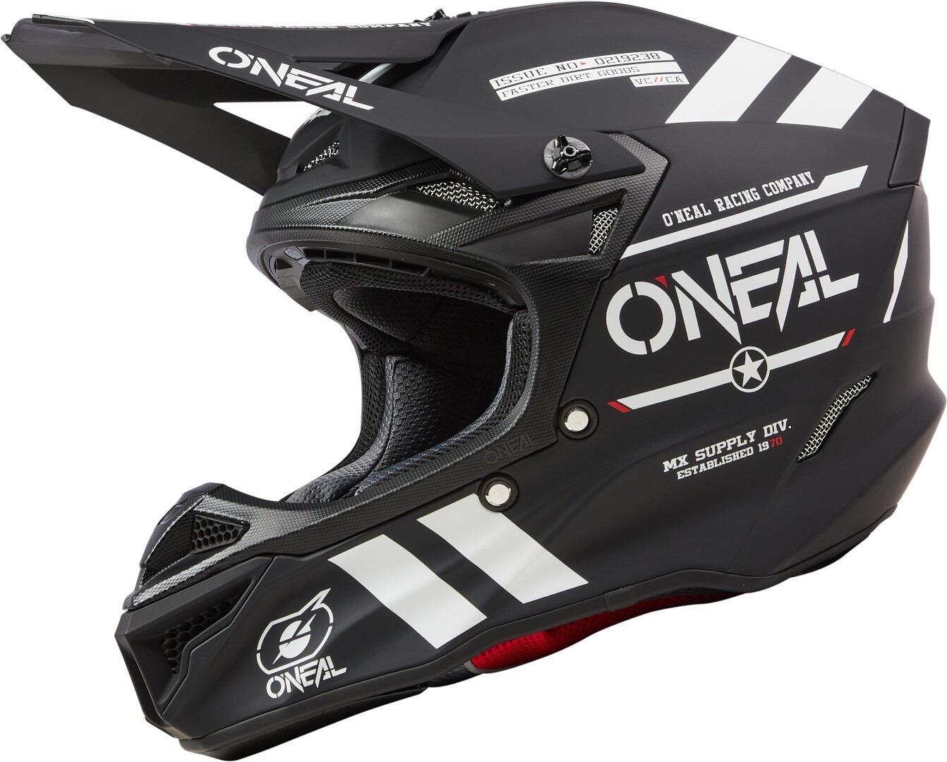 Oneal 5SRS Polyacrylite Warhawk Casco da motocross Bianco opaco/nero L Figura 1