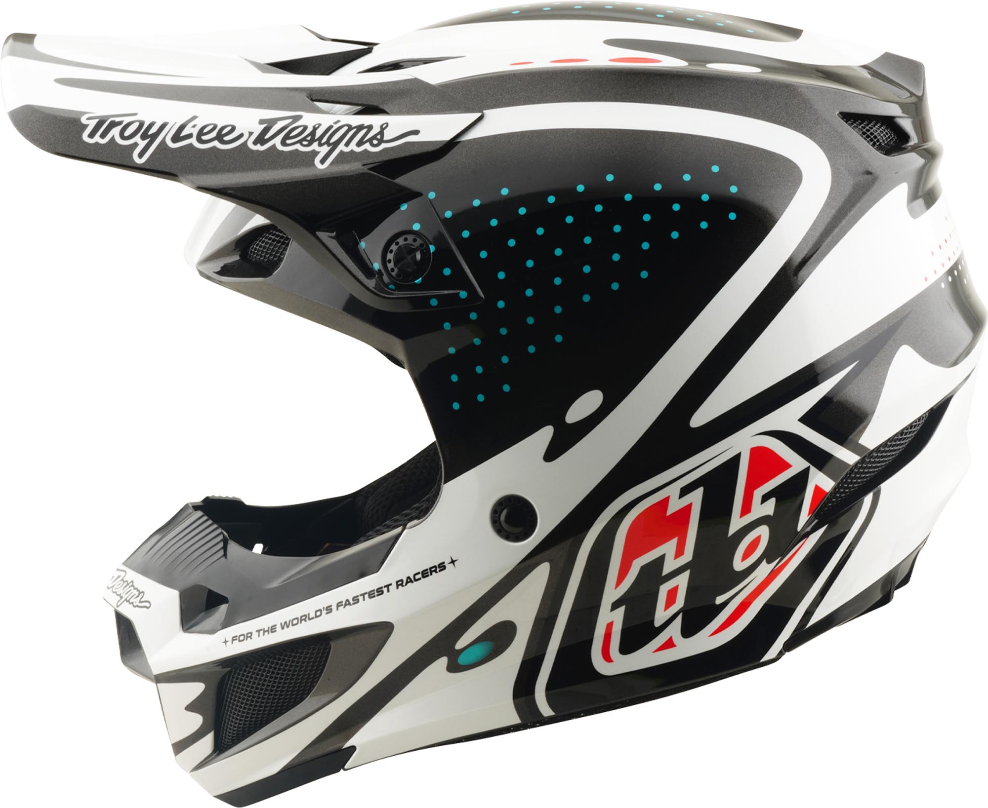 Side view of Troy Lee Designs SE5 Polycarbonate MIPS The Line Motocross Helmet