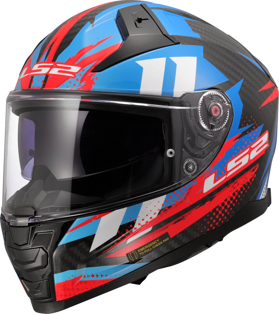 LS2 FF811 Vector II Carbon Tantic Helm blau/rot/weiß M (57/58) Abbildung 1