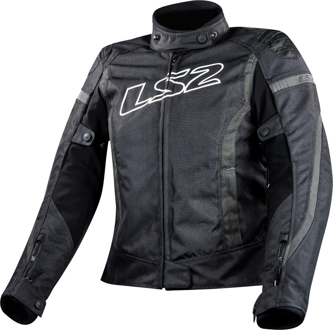 LS2 Gate wasserdichte Damen Motorrad Textiljacke schwarz/dunkelgrau 3XL Abbildung 1