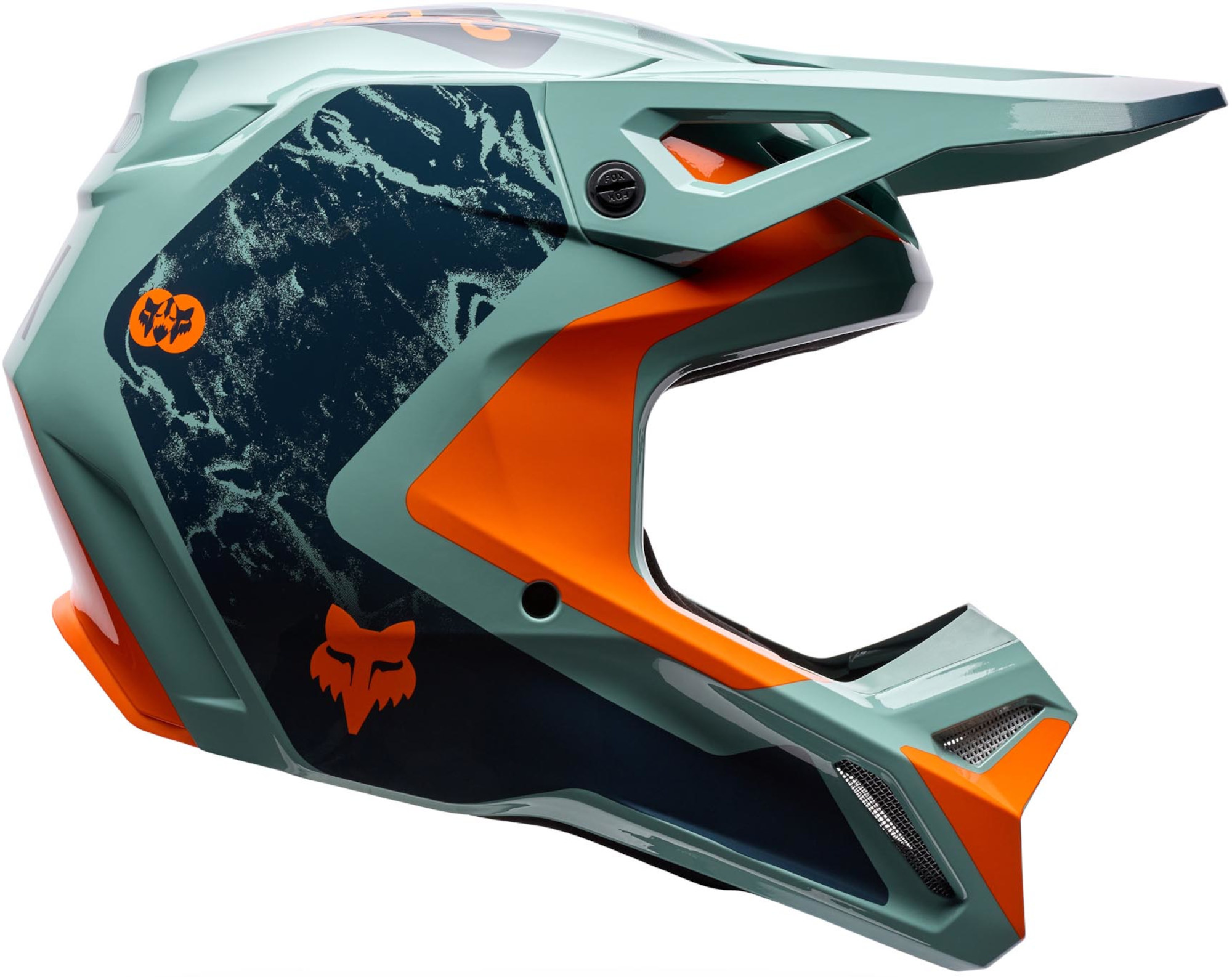 FOX V1 Image Print Motokrosová helma modrá/tyrkysová/oranžová M Obrázek 2