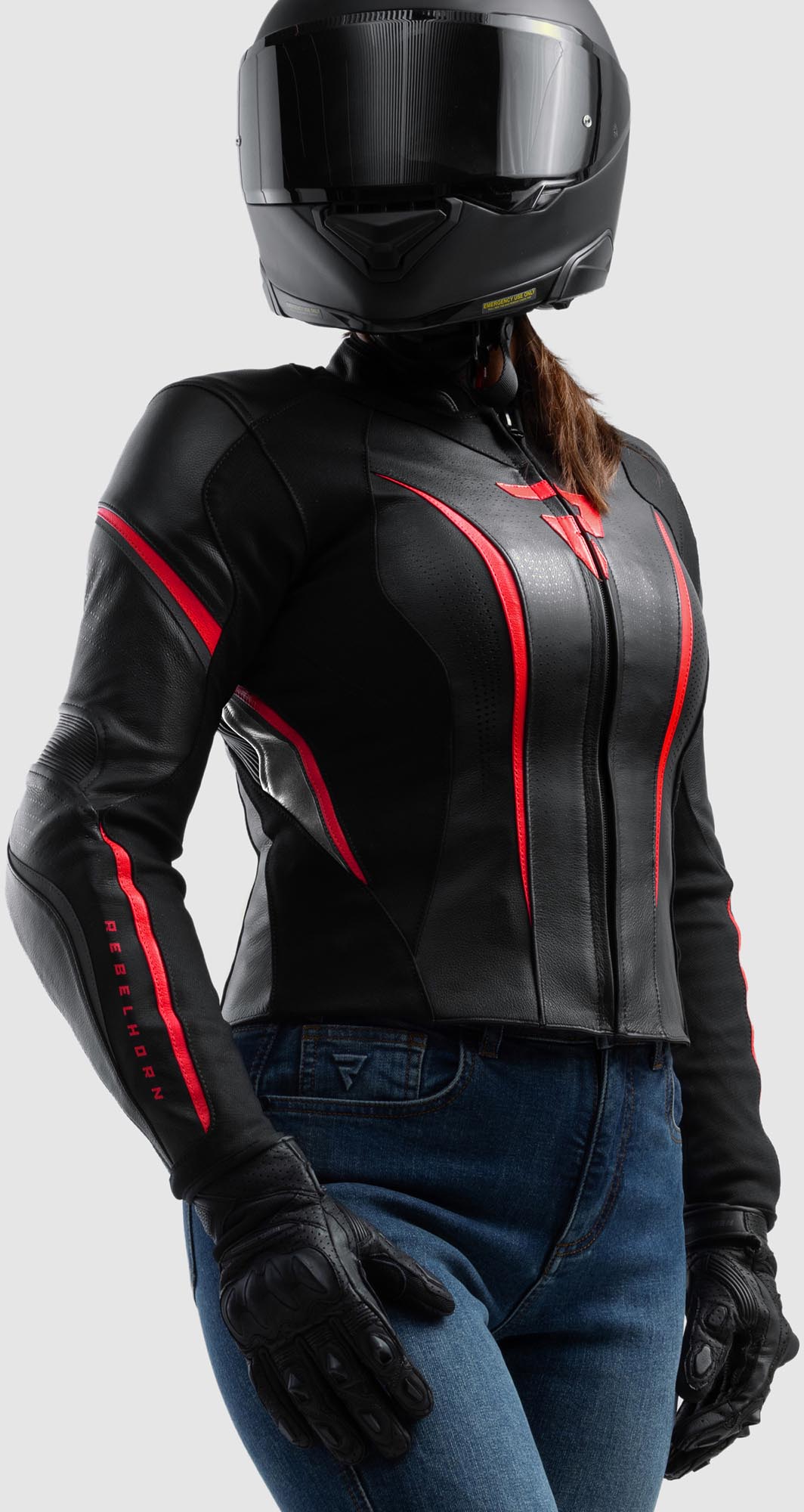 Side view of Rebelhorn Diva ST Ladies Motorcycle Leather Jacket
