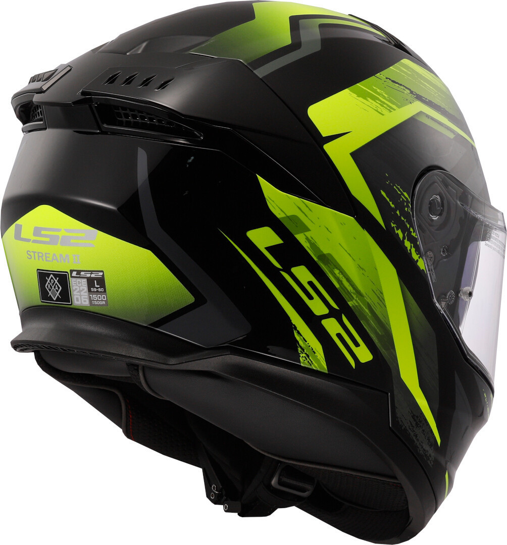 LS2 FF808 Stream II Fury Hjälm svart/neongult XS (53/54) Figur 5