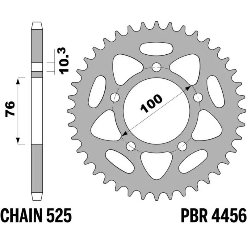PBR Zadné oceľové ozubené koleso Standard - 525 Obrázok 1