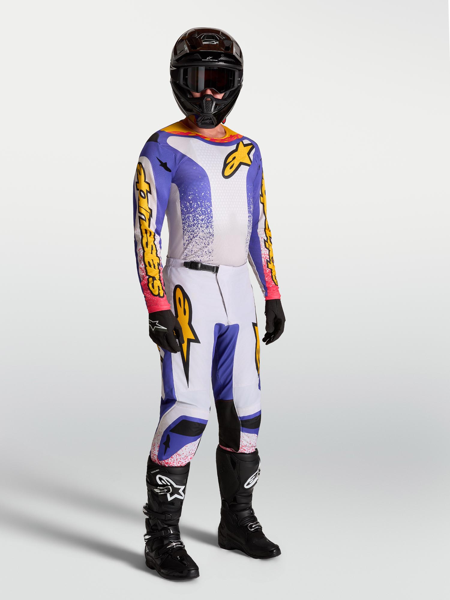 Alpinestars Fluid Drag Motocross Jersey purple/yellow/pink S Figure 3