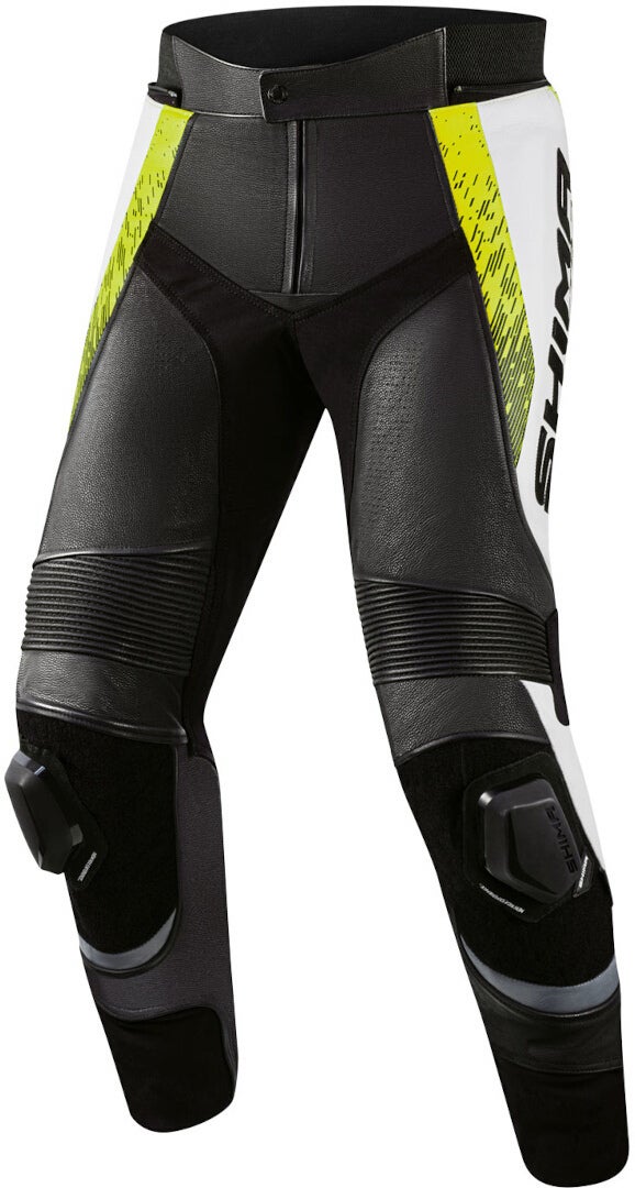SHIMA STR 2.0 Motorcycle Leather Pants black/white/yellow 50 Figure 1
