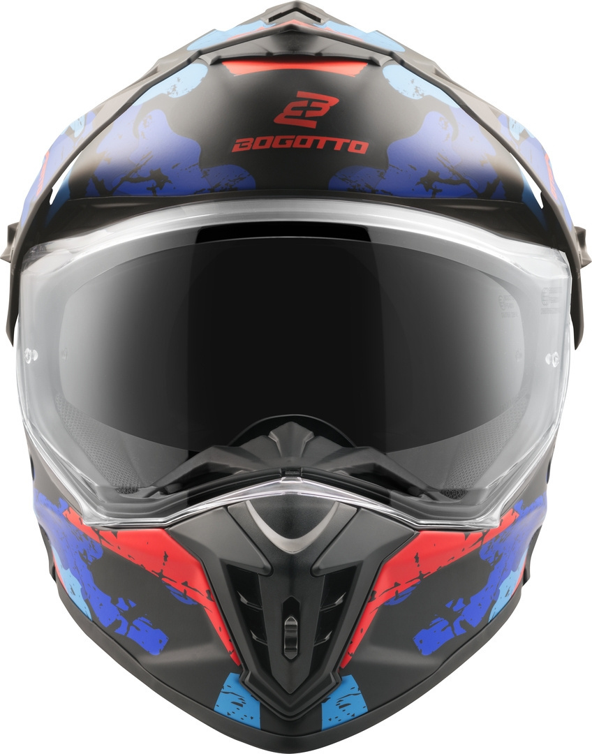 Bogotto FG-601 Sniper Cască Enduro din fibră de sticlă Negru mat/roșu/albastru M Figura 6