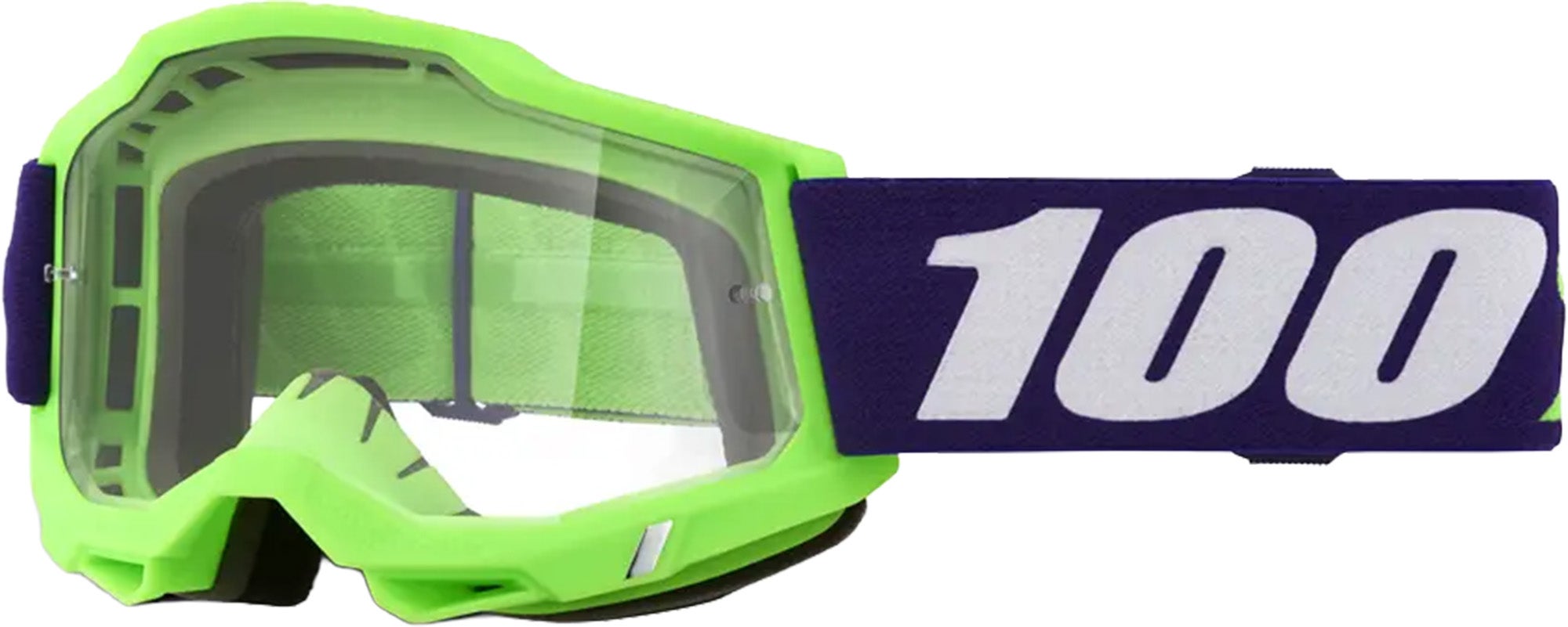 100% Accuri 2 Clear Motocrossglasögon Grön/blå Figur 1