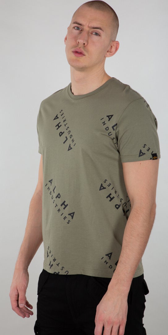 Alpha Industries AOP T-Shirt Vert olive/noir M Figure 1