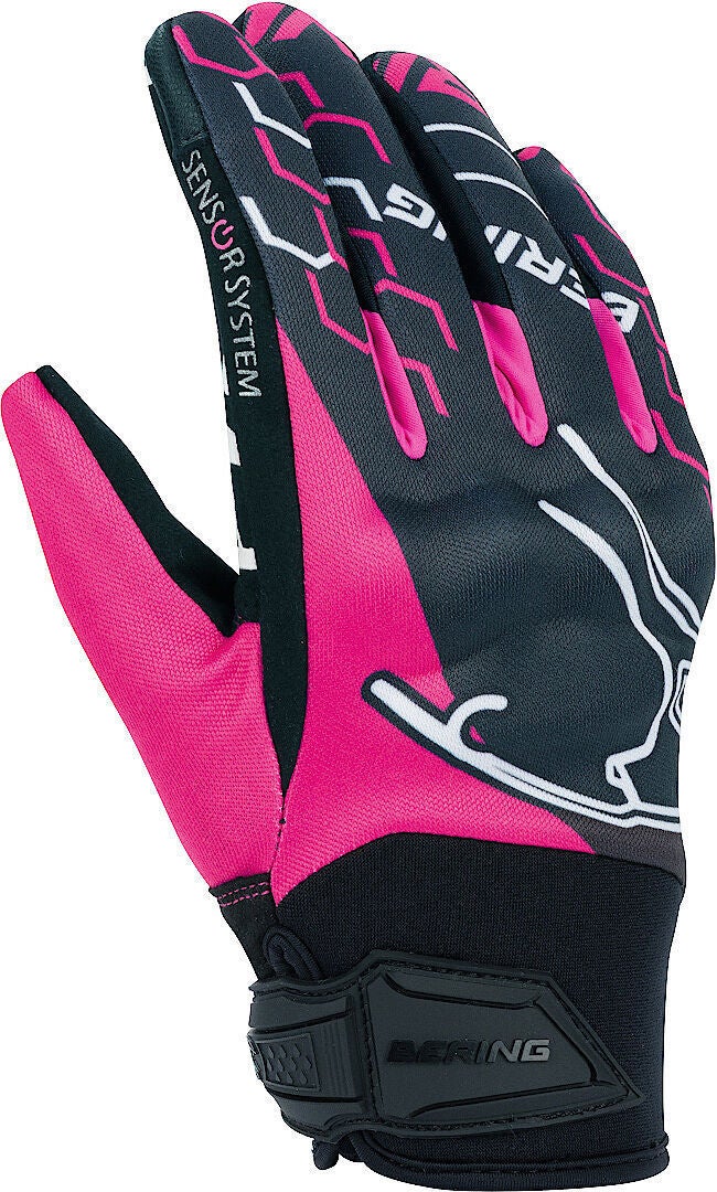 Bering Walshe Dame motorcykel handsker sort/pink 7 (L) Figur 1