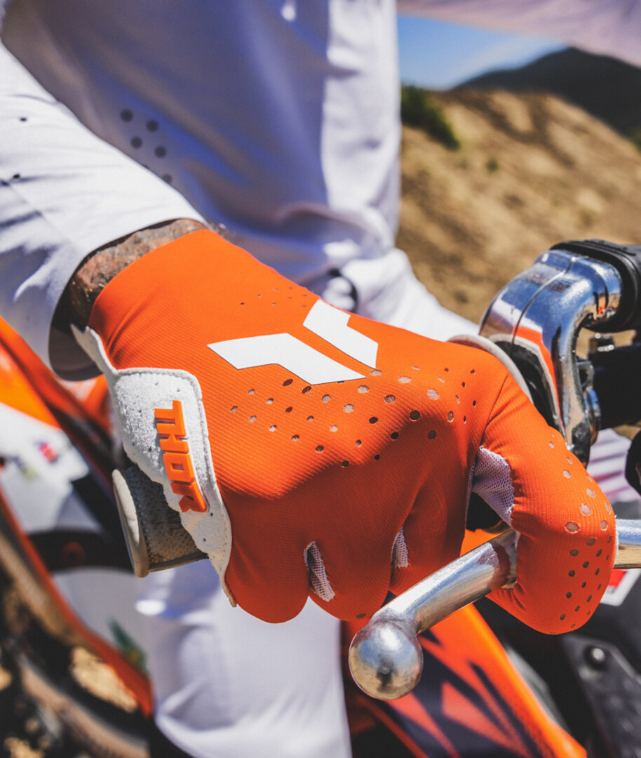 Thor Sportmode Vented perforerede Motocross Handsker orange/hvid S Figur 4