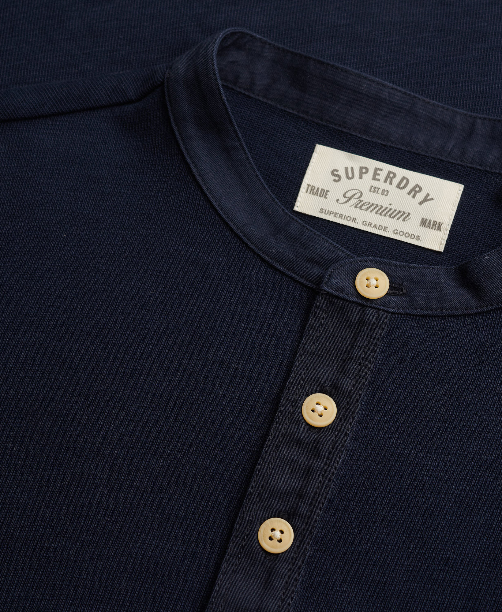 Superdry & Co Grandad Langermet Mørk marineblå S Figur 2