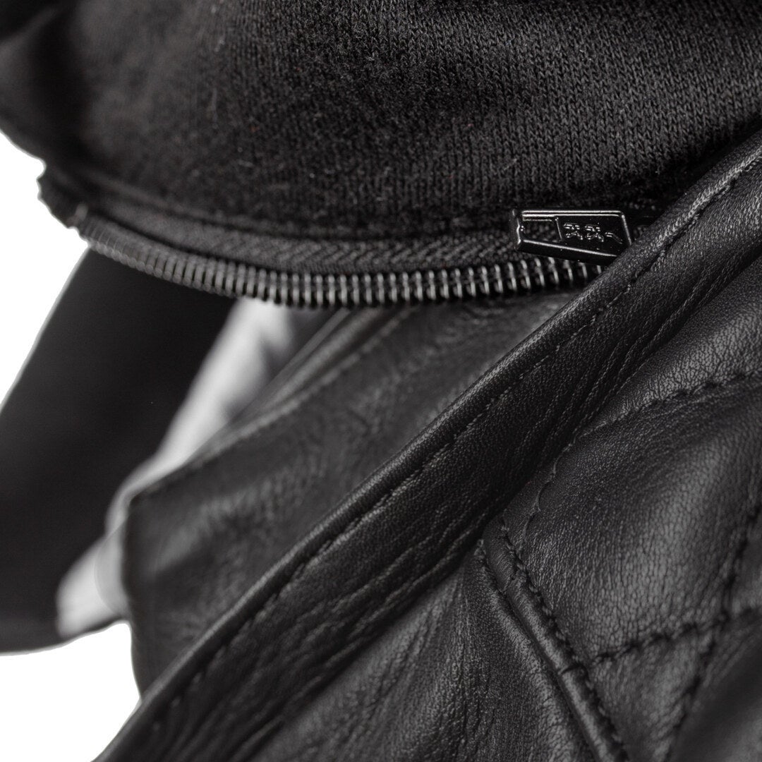 Rusty Stitches Jari Hooded V2 Motorrad Lederjacke schwarz/weiß 3XL Abbildung 5