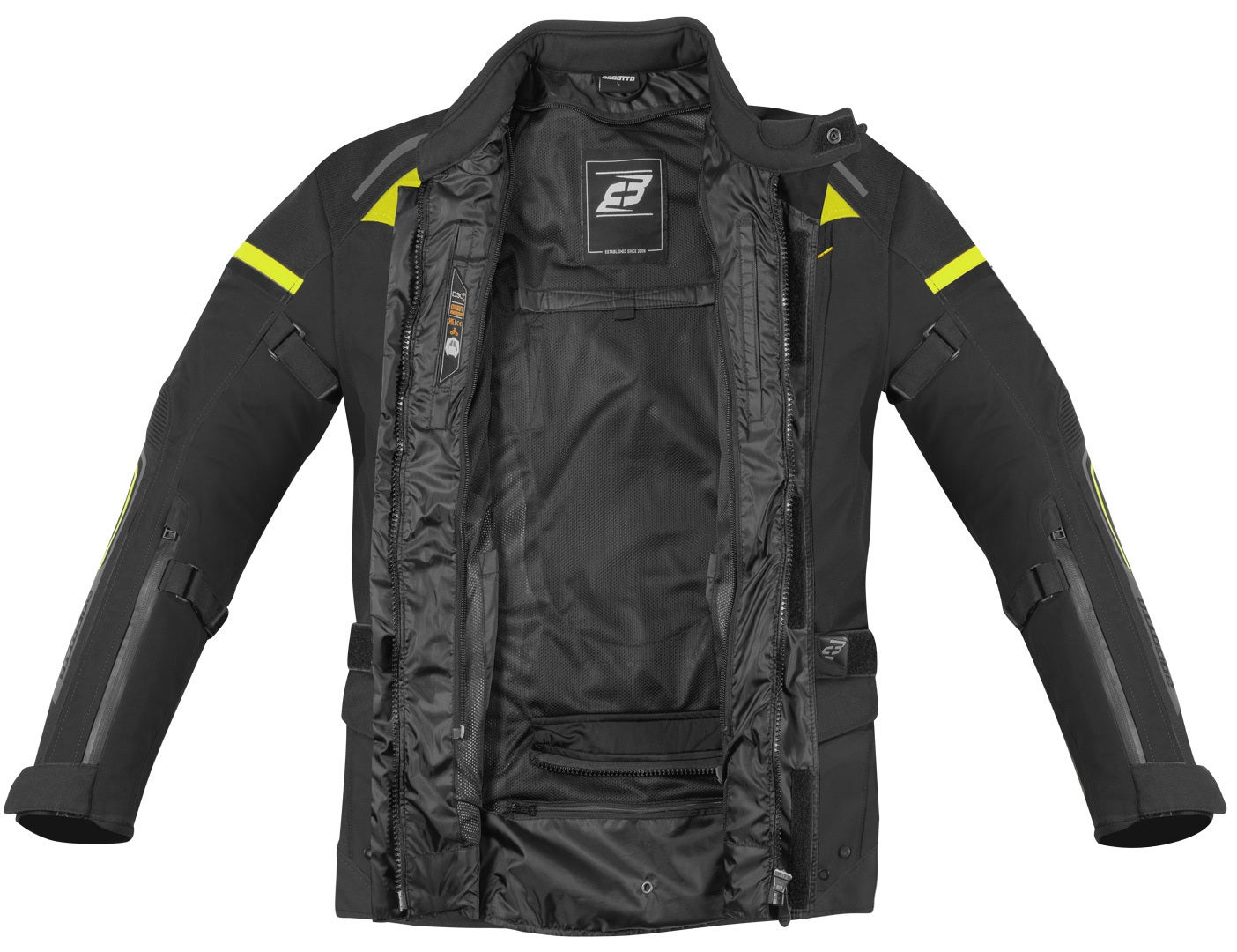 Bogotto Shado Laminated 2in1 waterproof Motorcycle Textile Jacket black/neon 4XL Figure 3