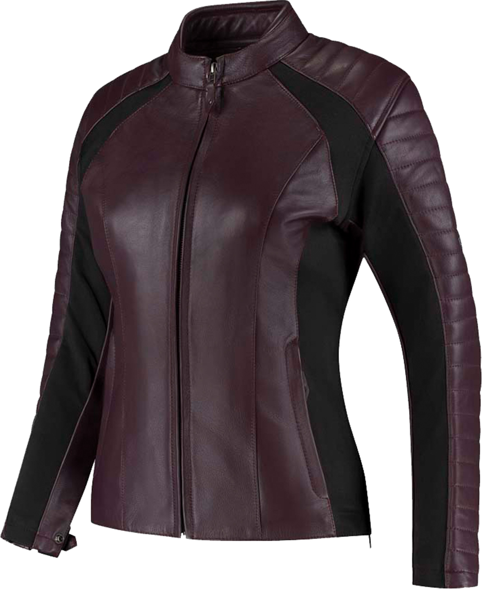Rusty Stitches Donna Dames Motorfiets Leren Jas Aubergine 40 Figuur 1