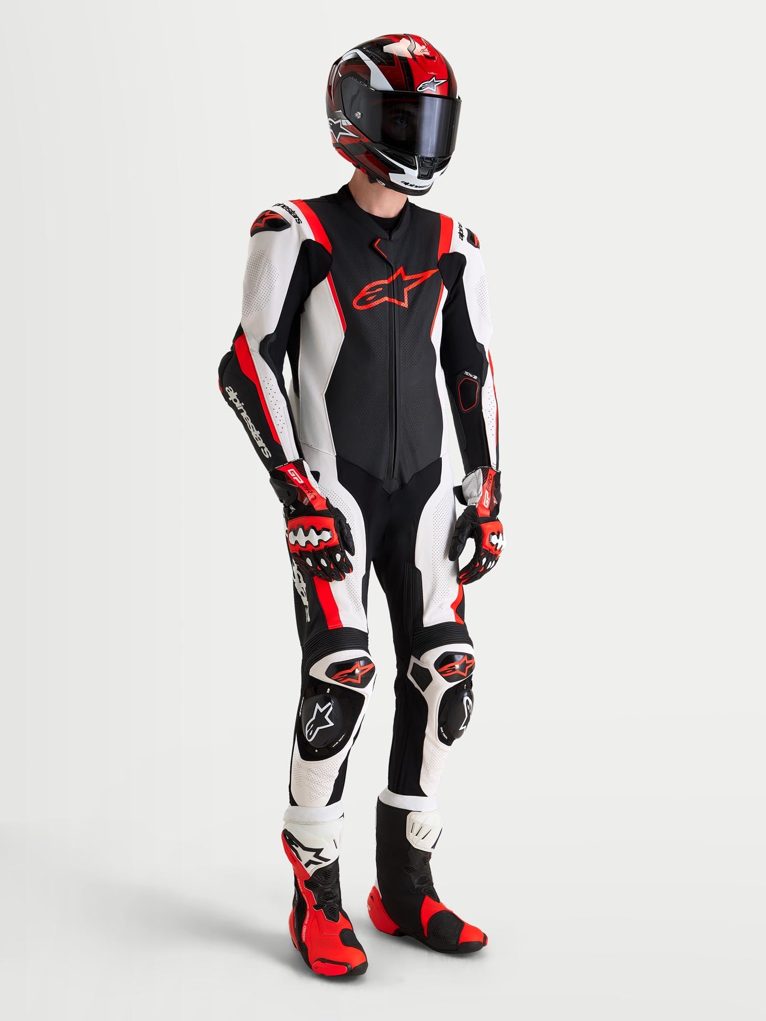 Alpinestars Missile V3 1-Teiler Motorrad Lederkombi schwarz/weiß/rot 60 Abbildung 14