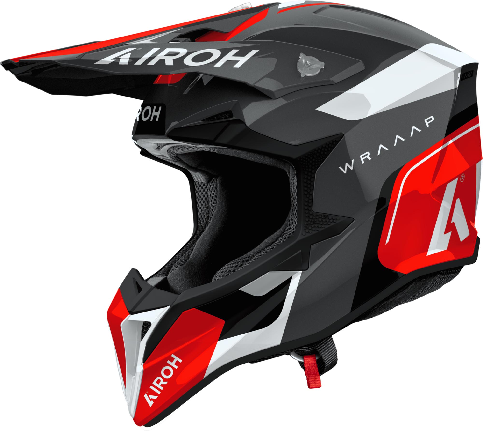 Airoh Wraaap Conquer Motocross Helm schwarz/weiß/rot/grau L (59/60) Abbildung 1