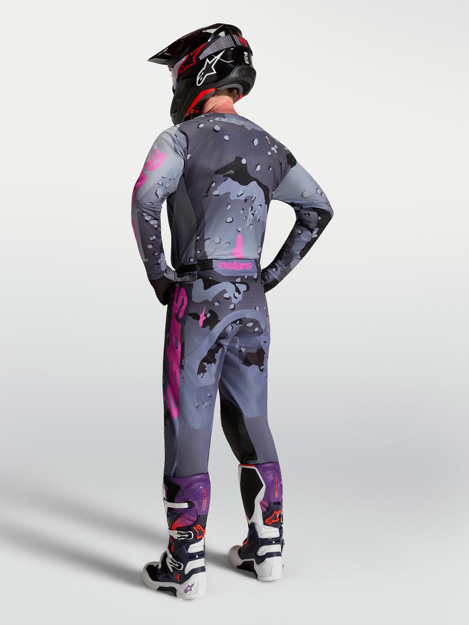 Alpinestars Racer Lone Maillot Motocross Gris/Violet S Figure 8