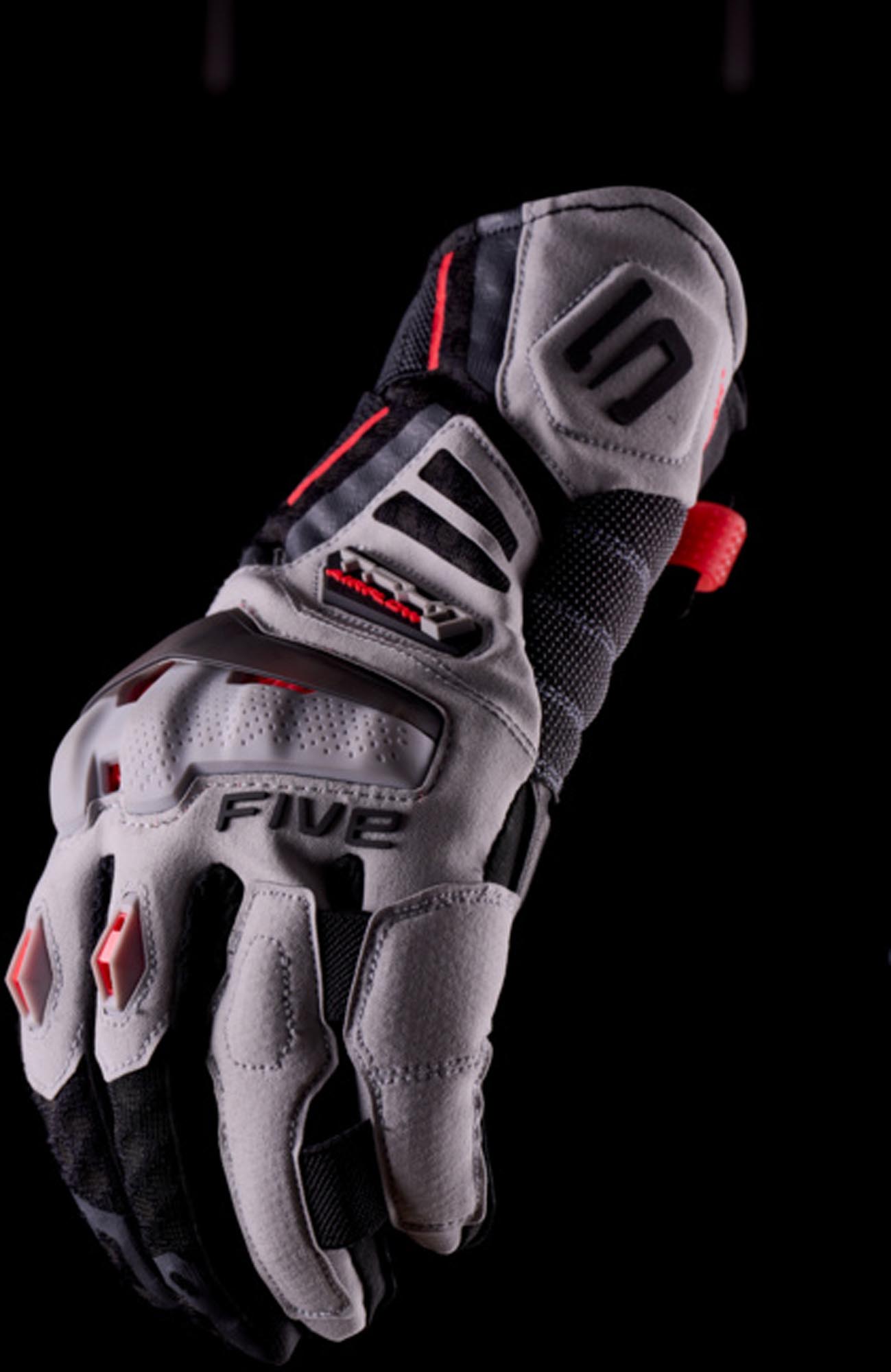 Five TFX1 Airflow Motorcykelhandsker grå/sort/rød S Figur 3