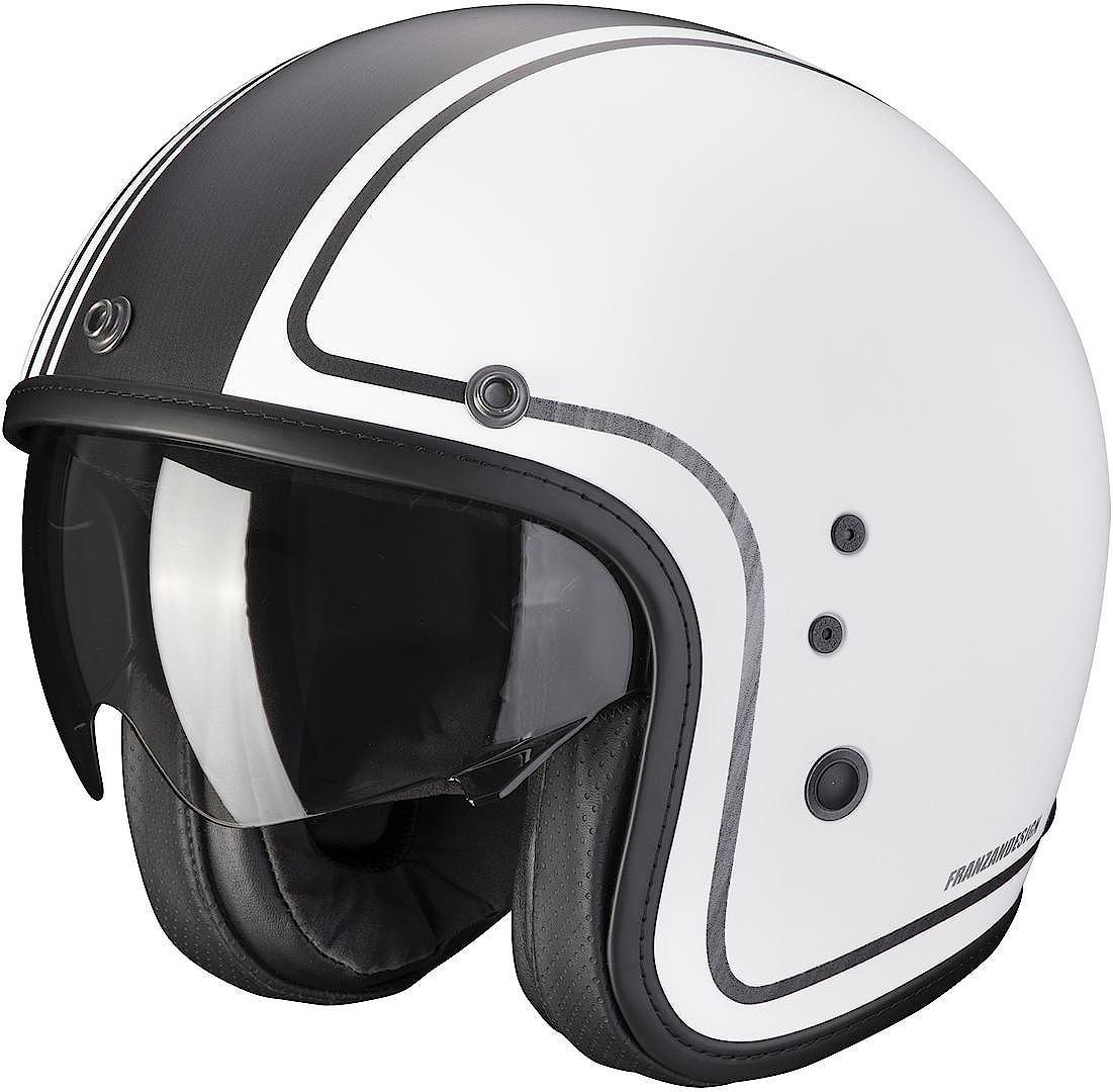 Scorpion Belfast Evo Retrol Cască cu reacție alb mat/gri XS (54/55) Figura 1