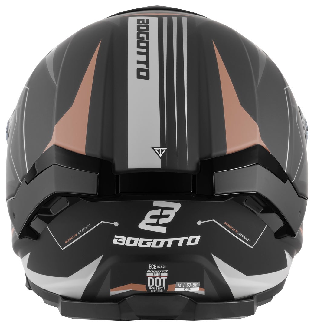 Bogotto FF118 Vilial Přilba černá matná/hnědá 2XL Obrázek 4