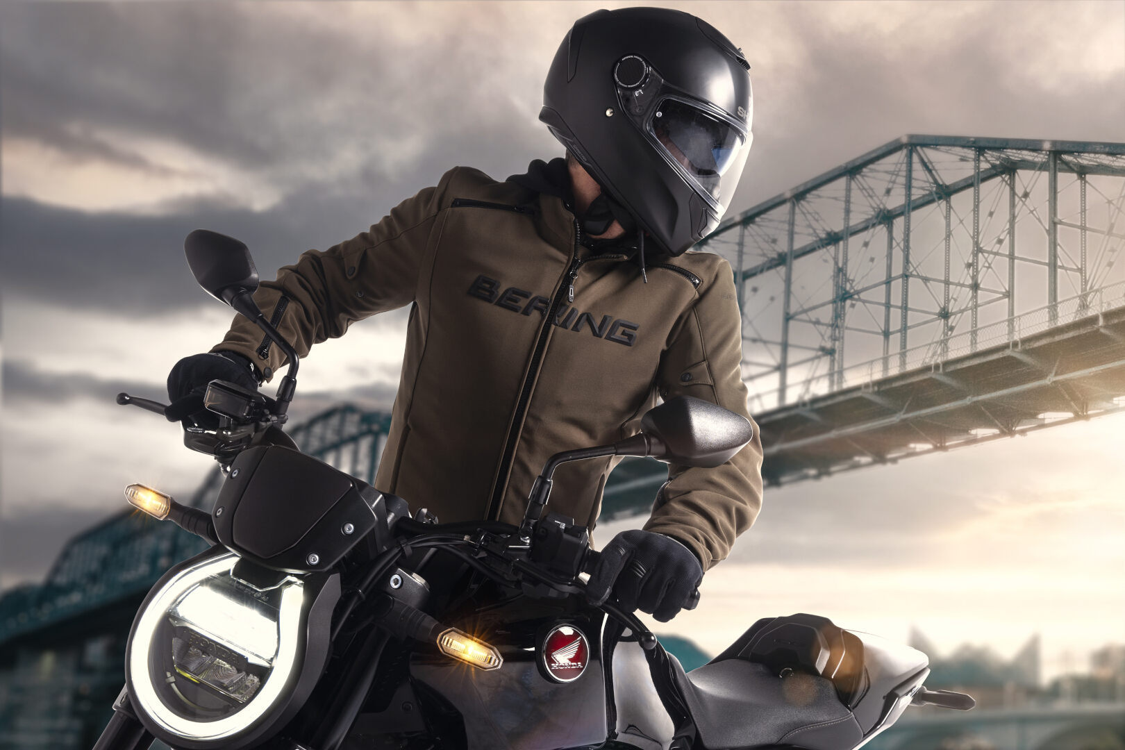 Bering Elite waterproof Motorcycle Textile Jacket Khaki L Figure 3