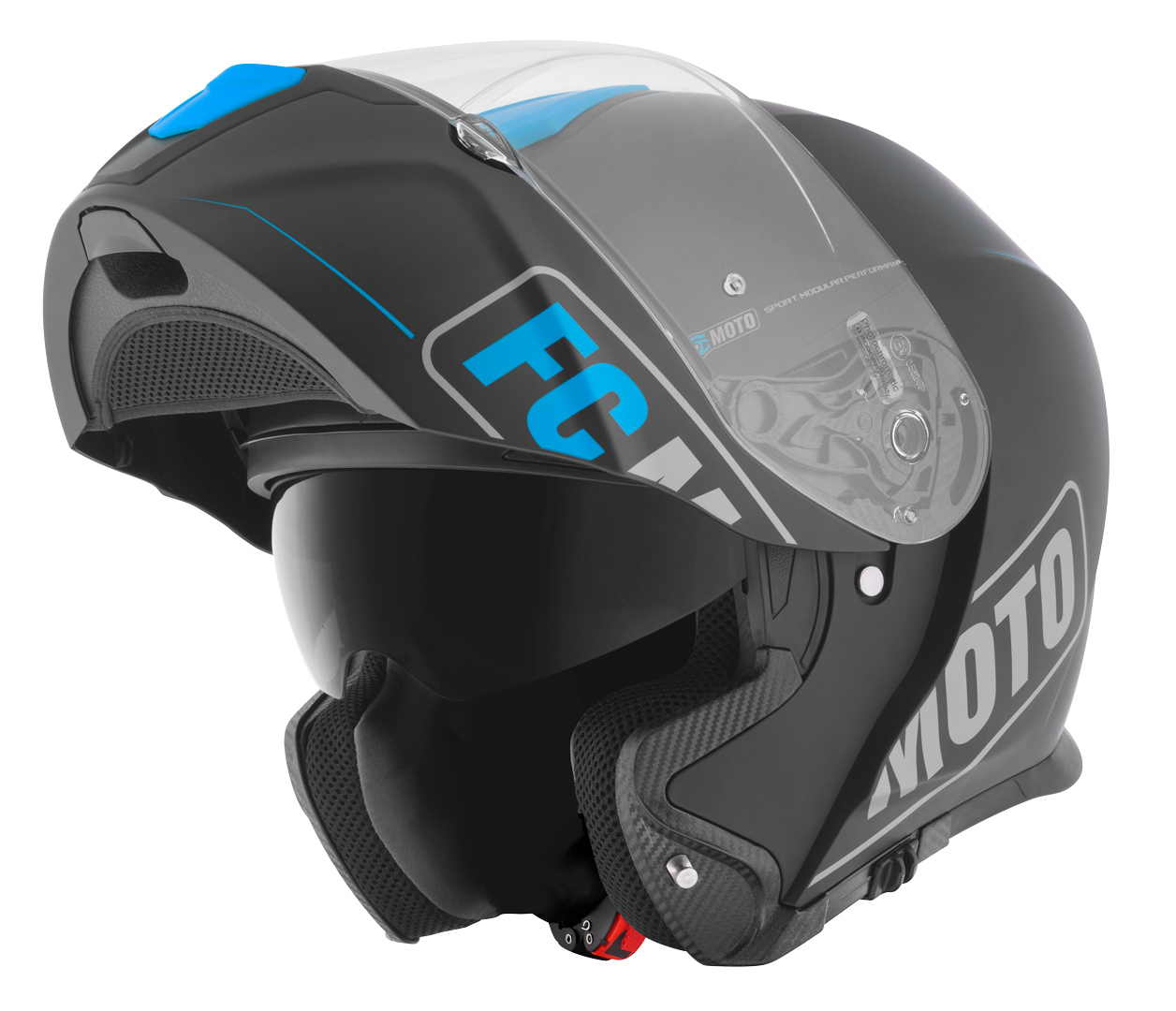 FC-Moto Novo Straight Cască Negru/Albastru L (59/60) Figura 1