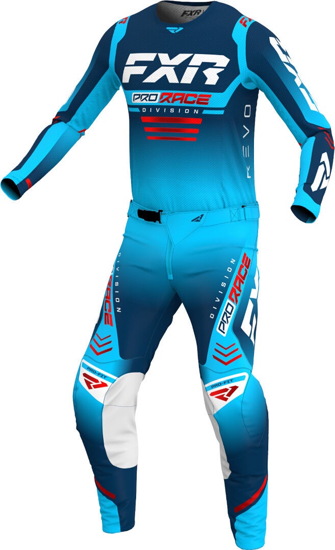 FXR Revo 2024 Motocross Jersey dunkelblau/hellblau/rot S Abbildung 3
