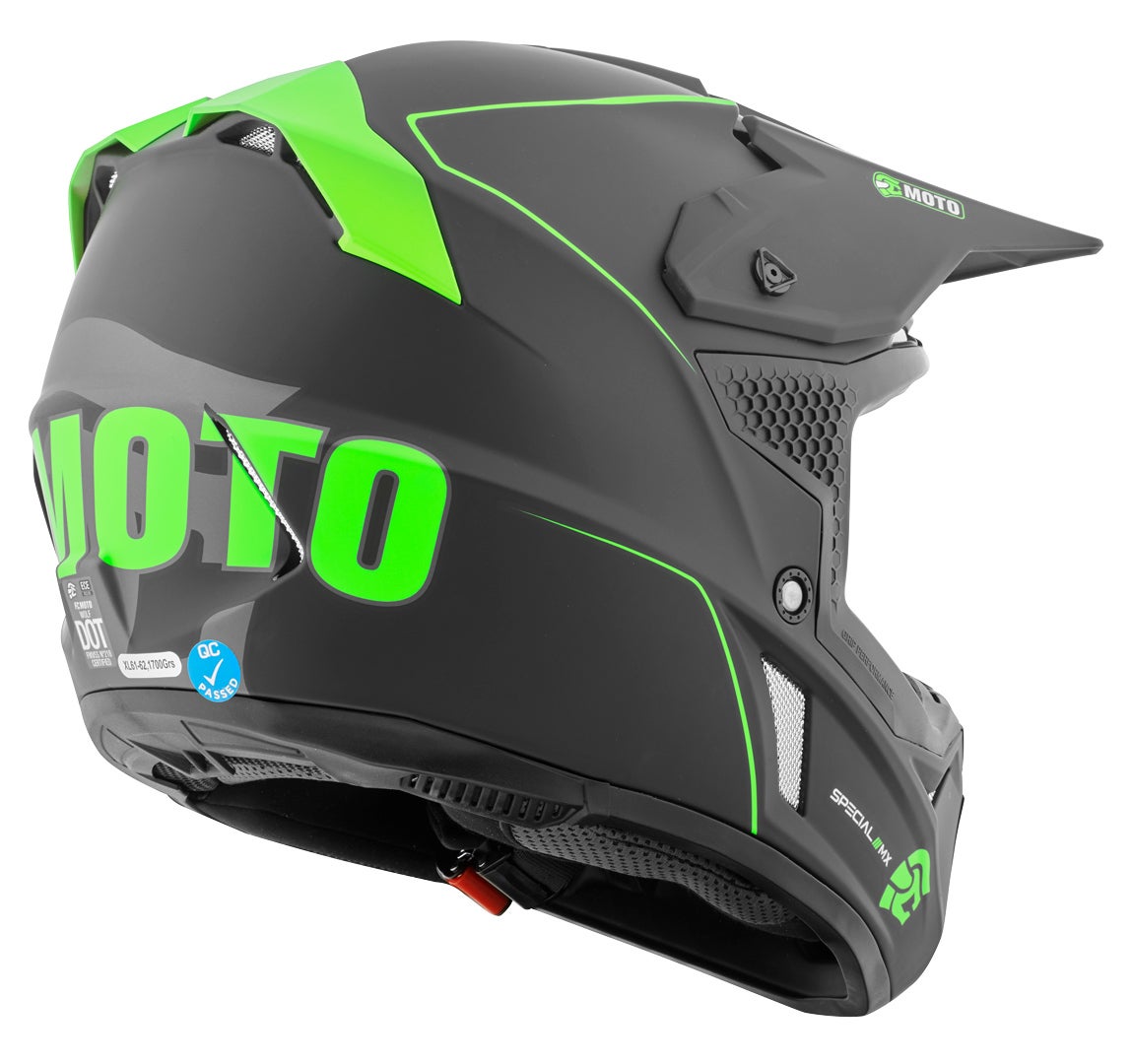 FC-Moto Merkur Straight Casco Motocross nero/verde S Figura 3