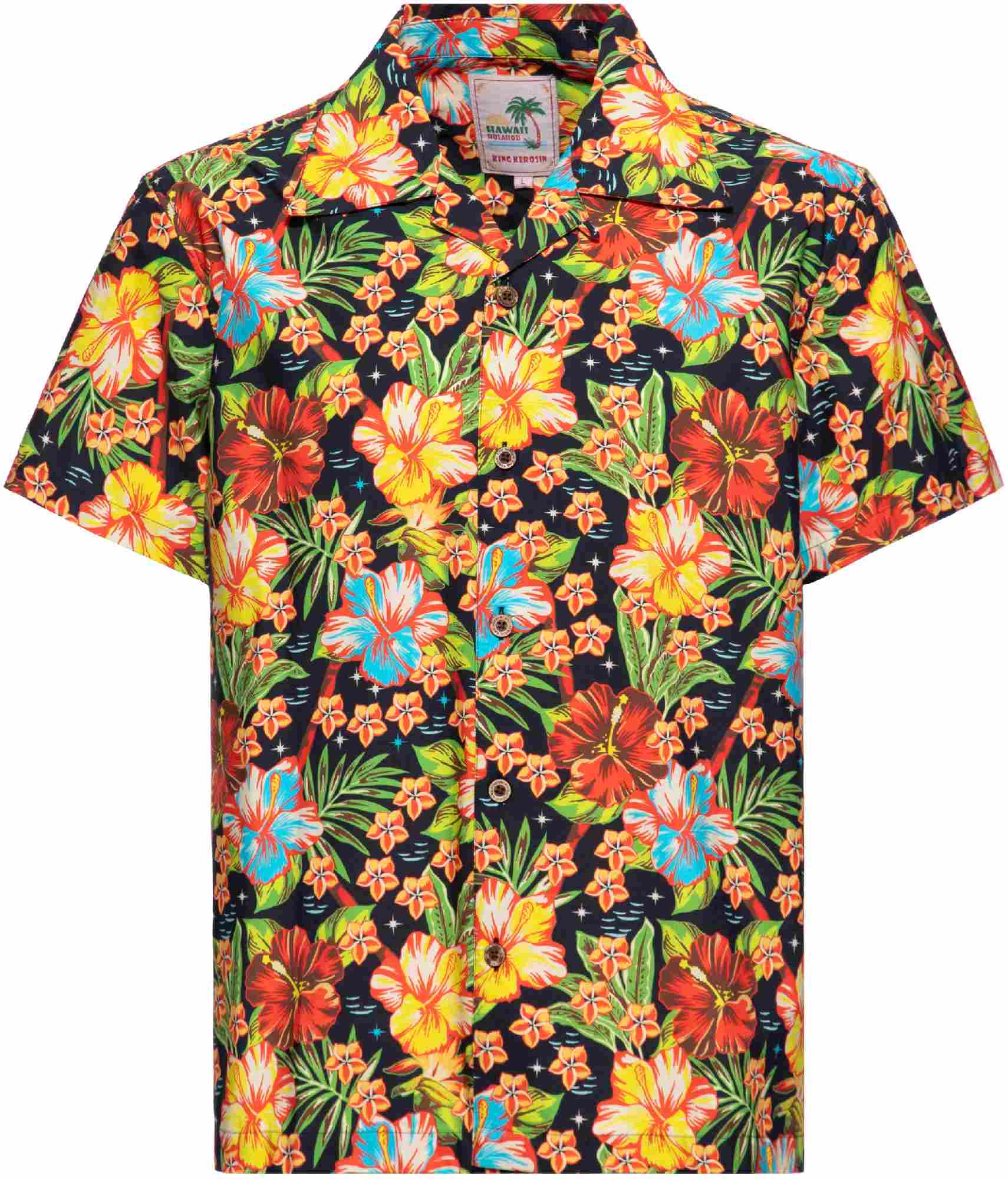 King Kerosin Hula Girl Camicia a maniche corte nero/multicolore M Figura 1