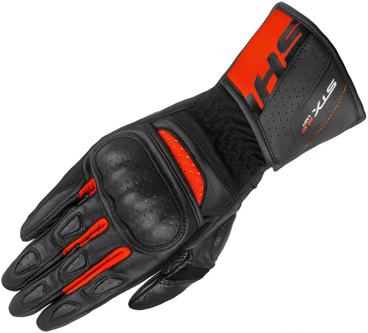 SHIMA STX 2.0 perforerede dame motorcykelhandsker sort/rød S Figur 1