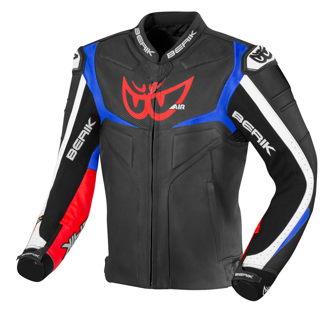 Berik Wild Chase Motorcycle Leather Jacket black/white/red/blue 54 Figure 1
