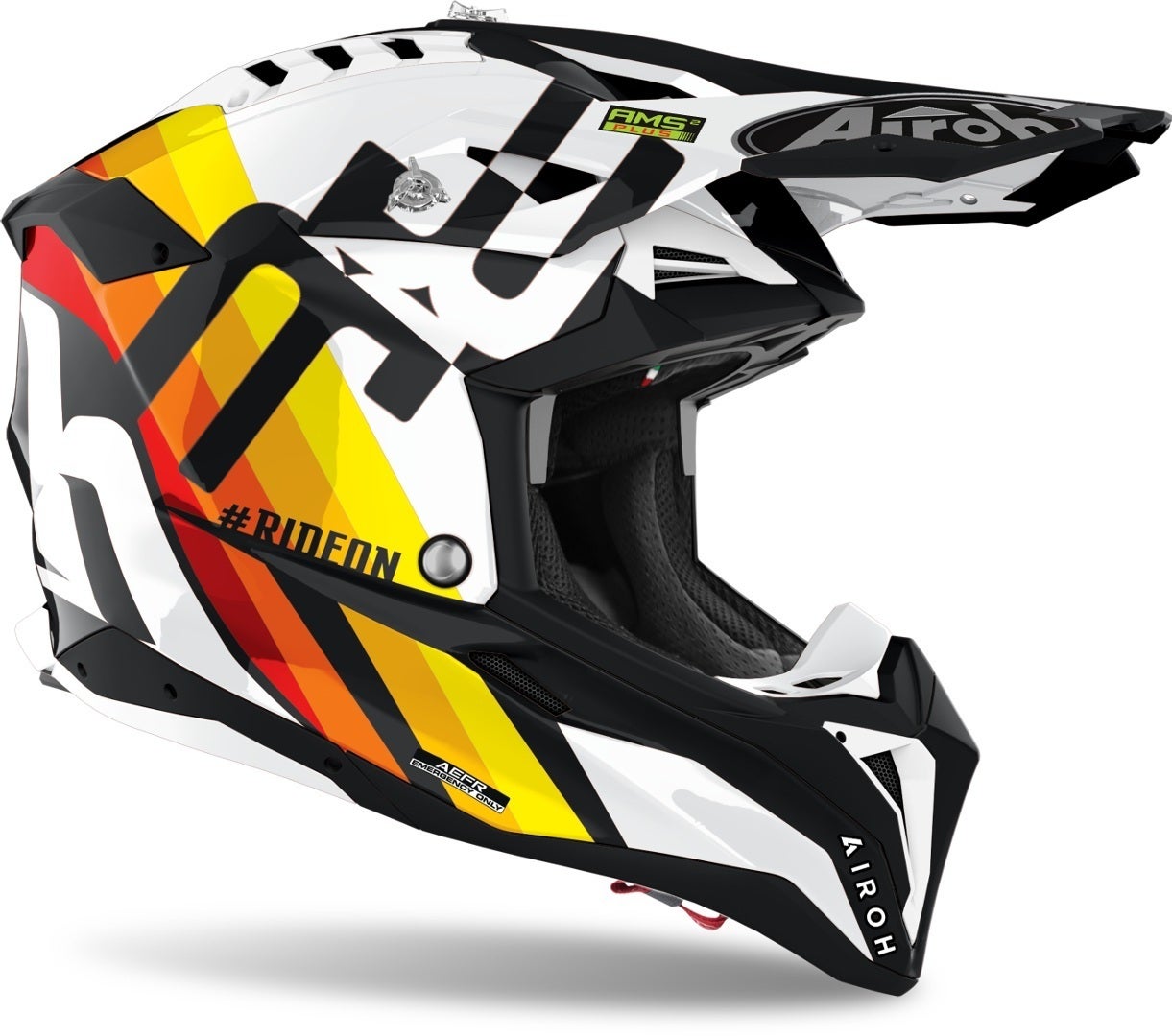 Airoh Aviator 3 Rainbow Carbon Motorcross helm Wit M (57/58) Figuur 2