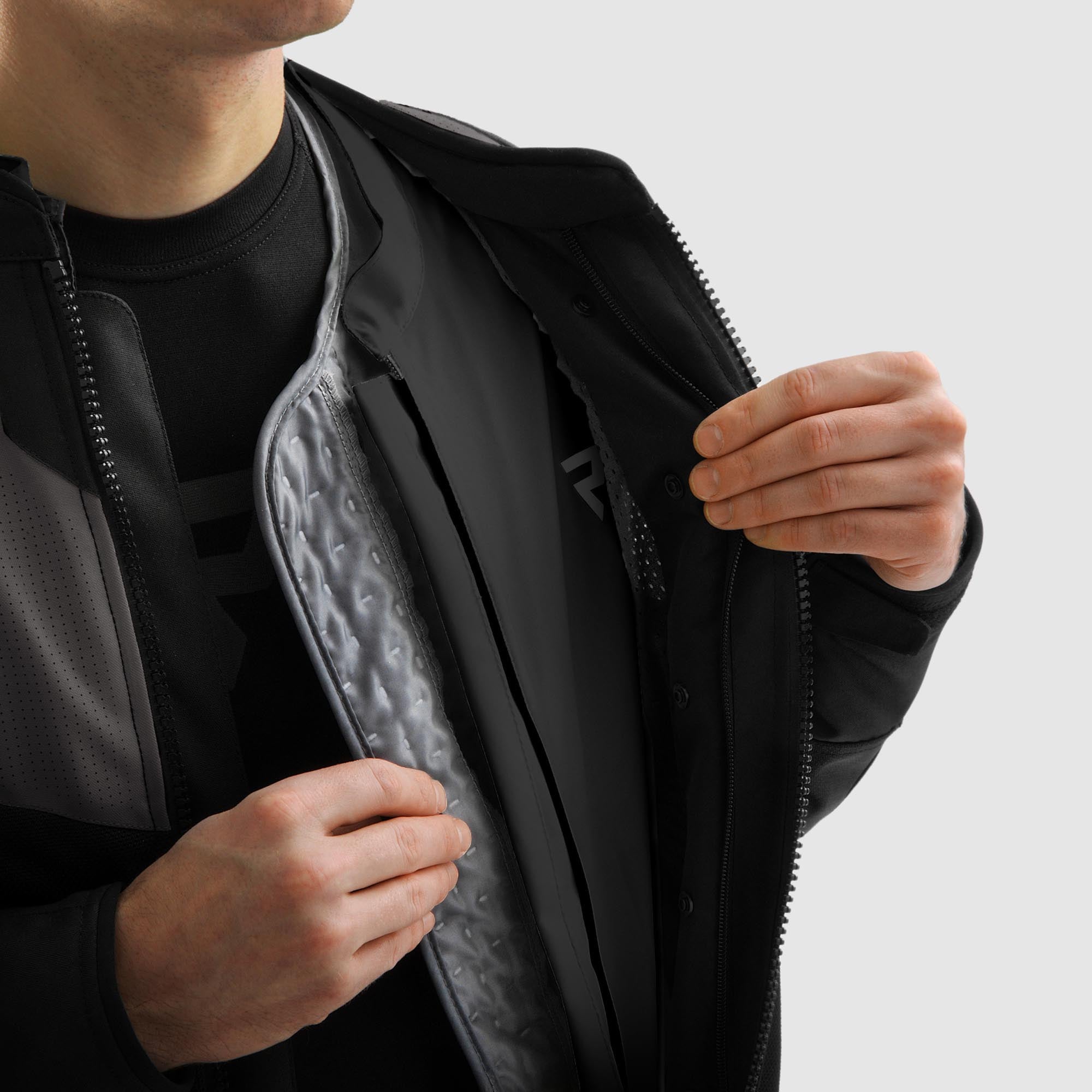 Side view of Rebelhorn Hiflow 5 waterproof Motorcycle Textile Jacket