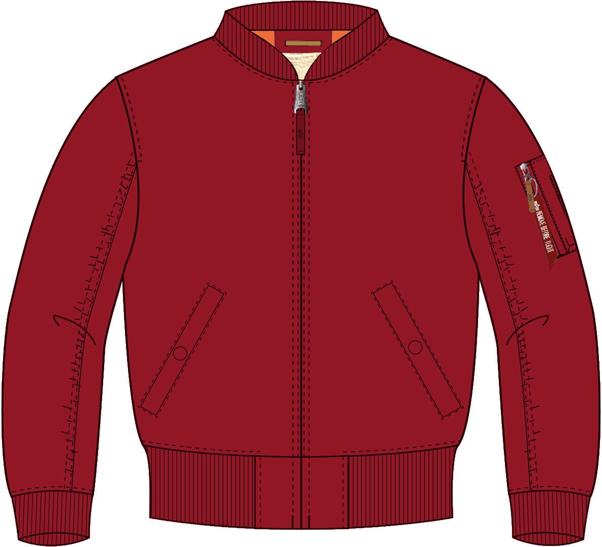 Alpha Industries MA-1 VF 59 재킷 빨강/빨강 XL 그림 1